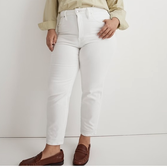Madewell Plus Stovepipe Jeans NE624 Pure White 18W - Picture 2 of 6